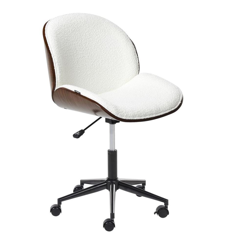 Chaise de bureau MENESHA Bouclé Blanc