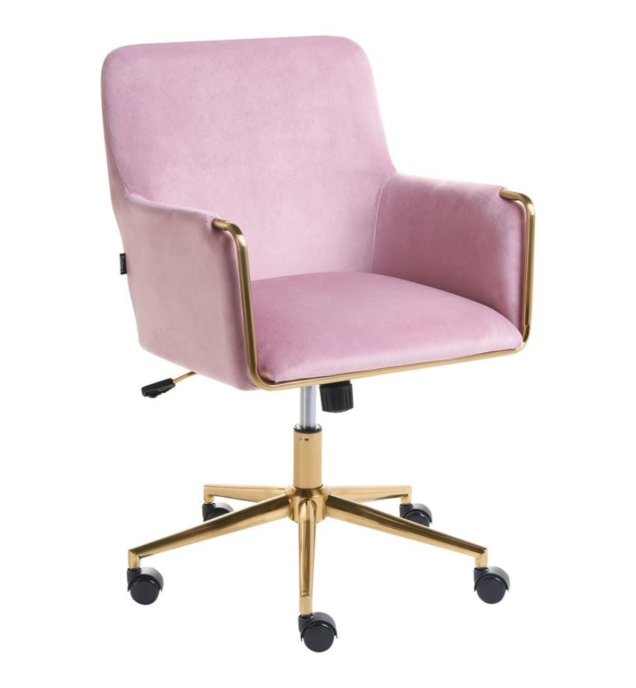 Chaise de bureau ALTONA Velours Rose pastel