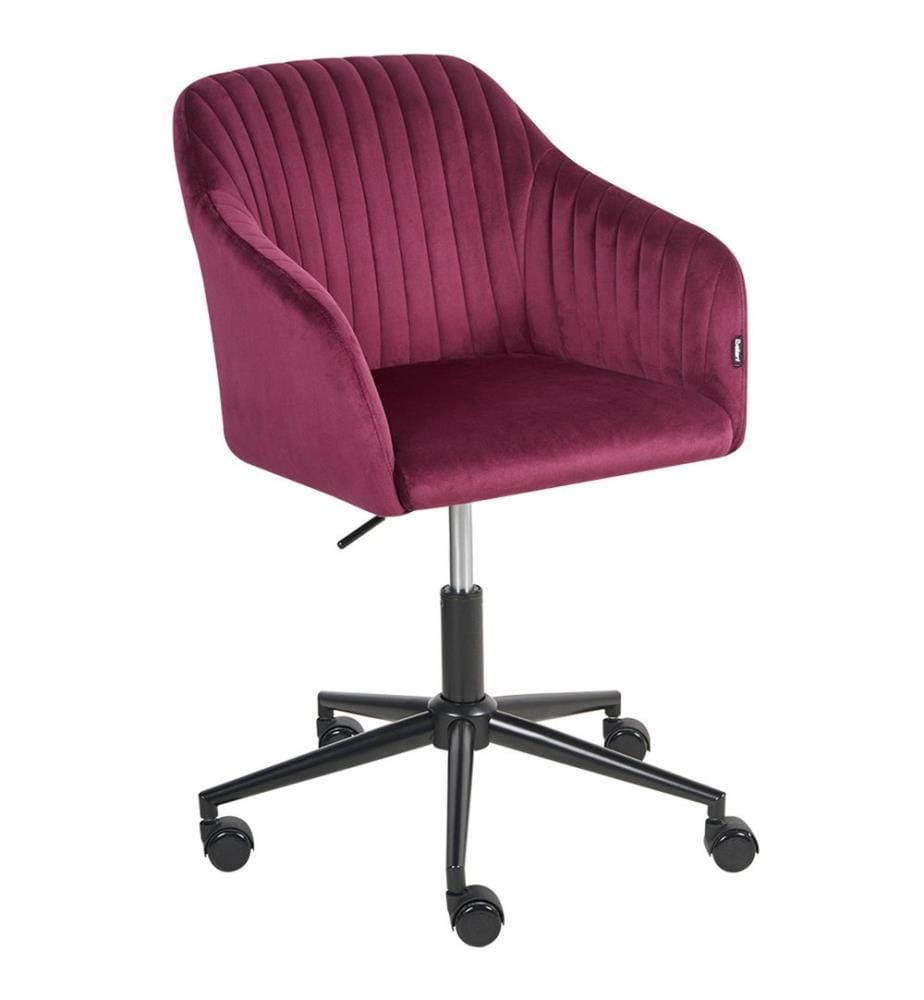 Chaise de bureau VENICE Velours Rouge Bordeaux