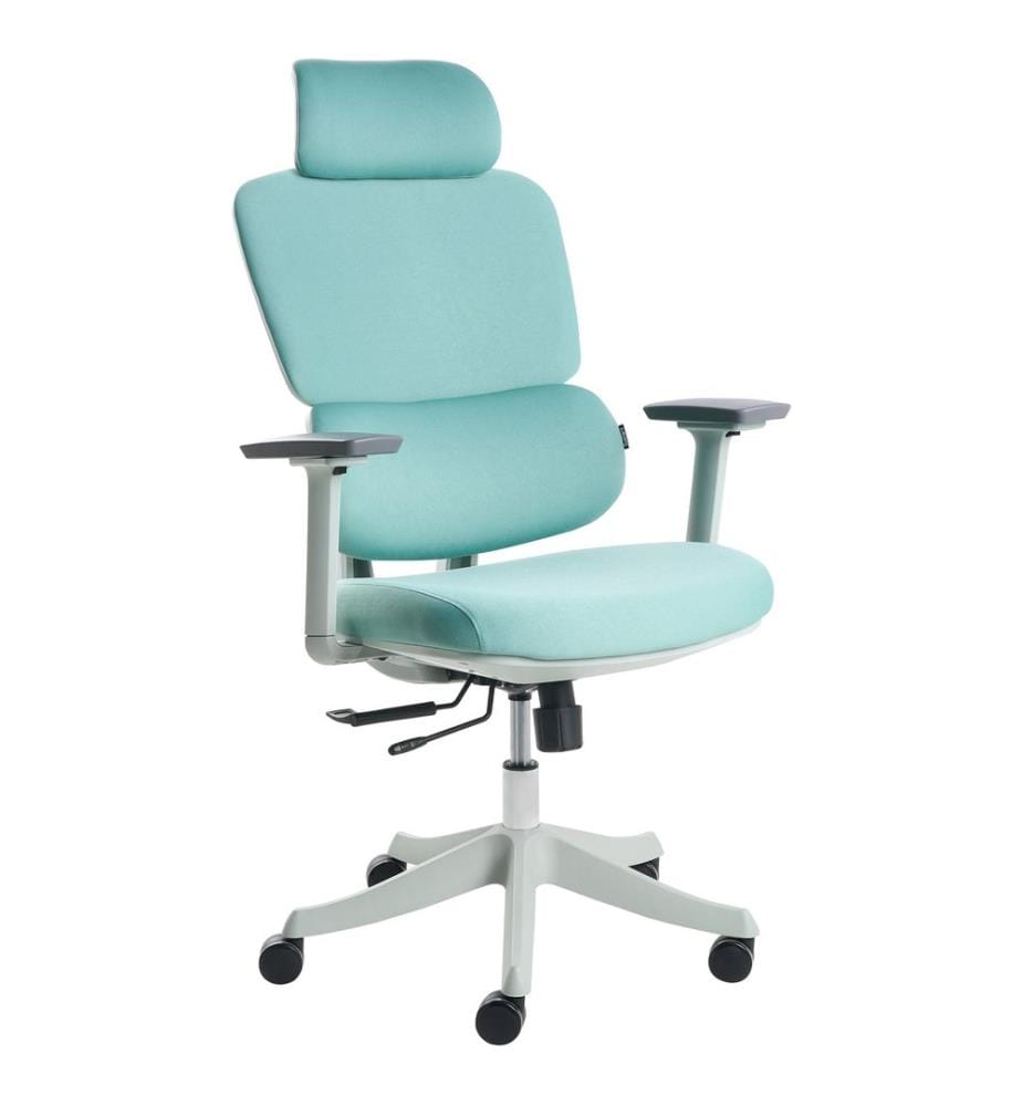 Chaise de bureau VISCOUNT Tissu Bleu paon