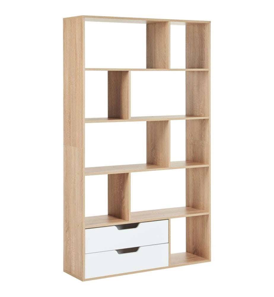 Bibliothèque WADENA 185 cm Marron/blanc