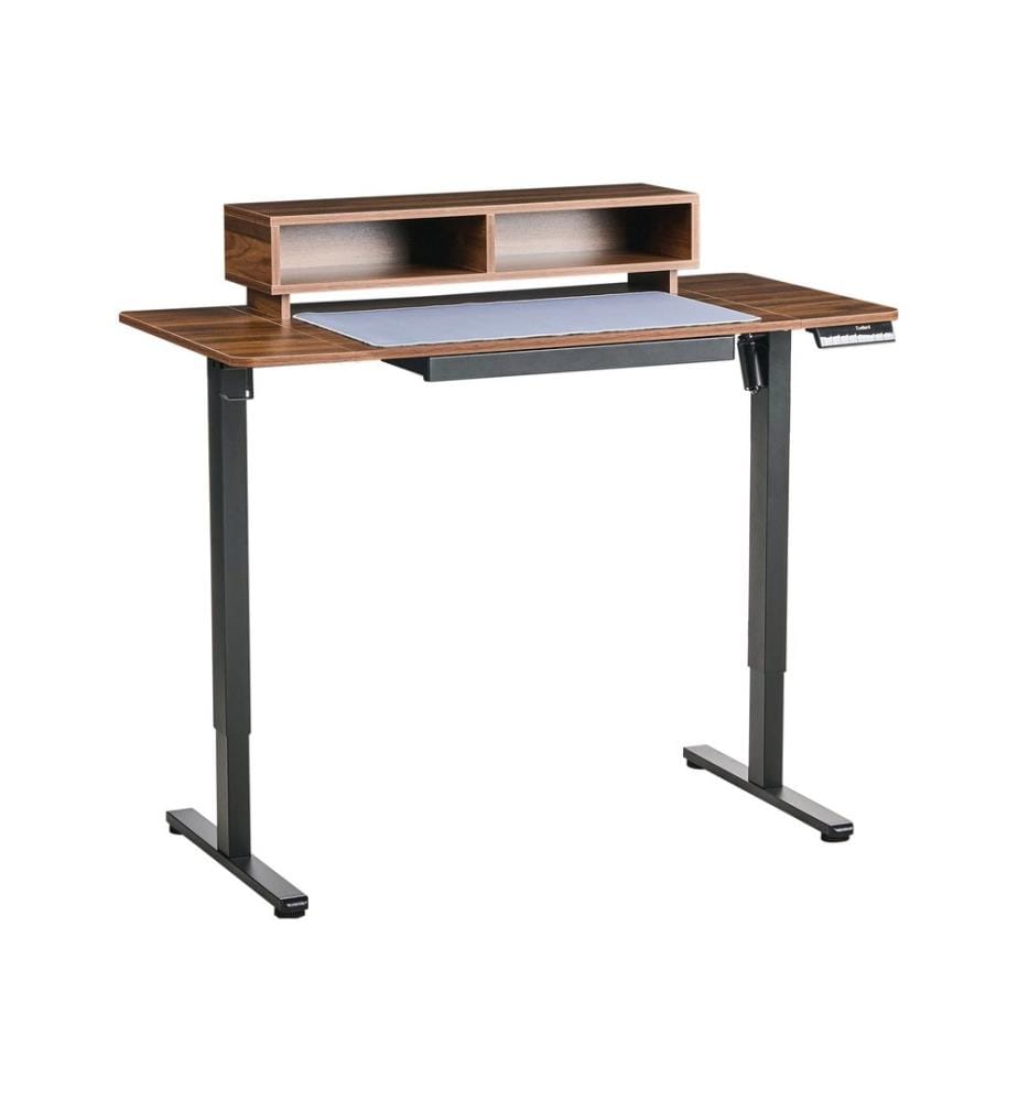 Bureau réglable en hauteur électriquement LUCAMA Marron/noir 120 cm 60 cm avec port USB