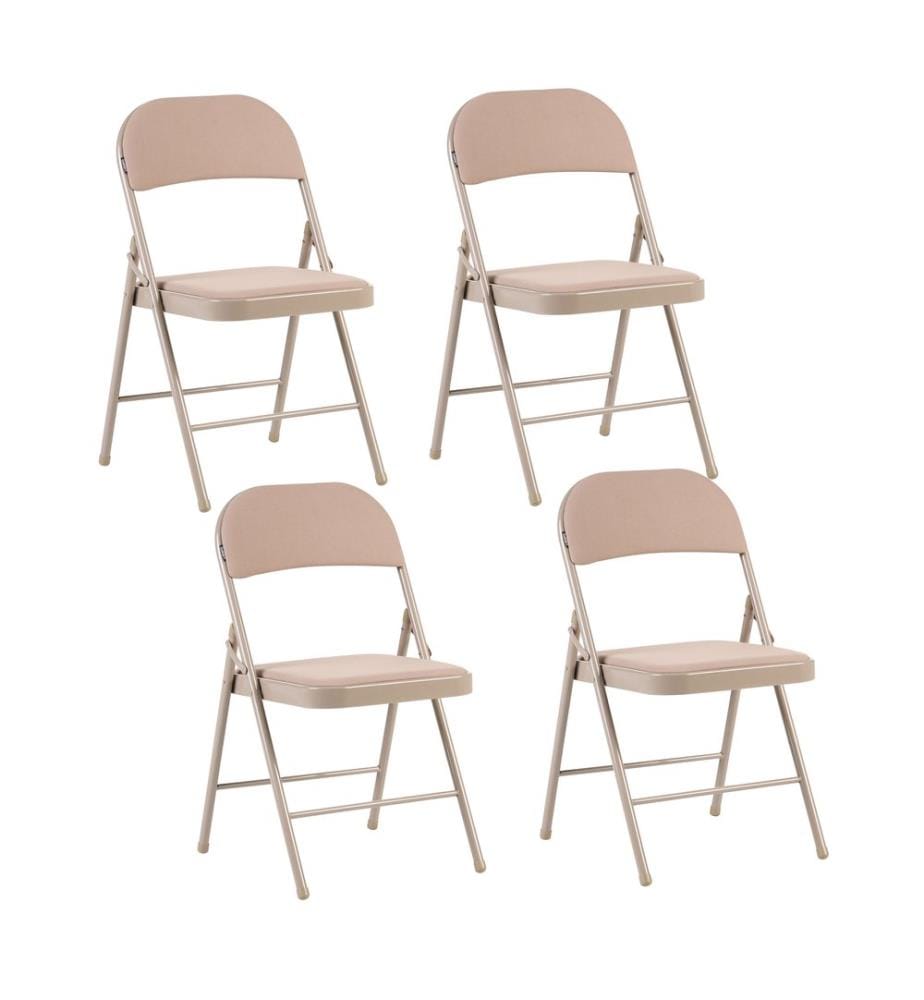 Lot de 4 chaises pliantes SPARKS Métal Beige