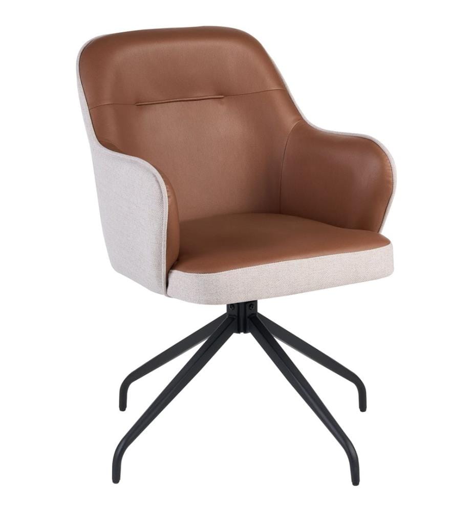Chaise de salle à manger STOWE Tissu Marron