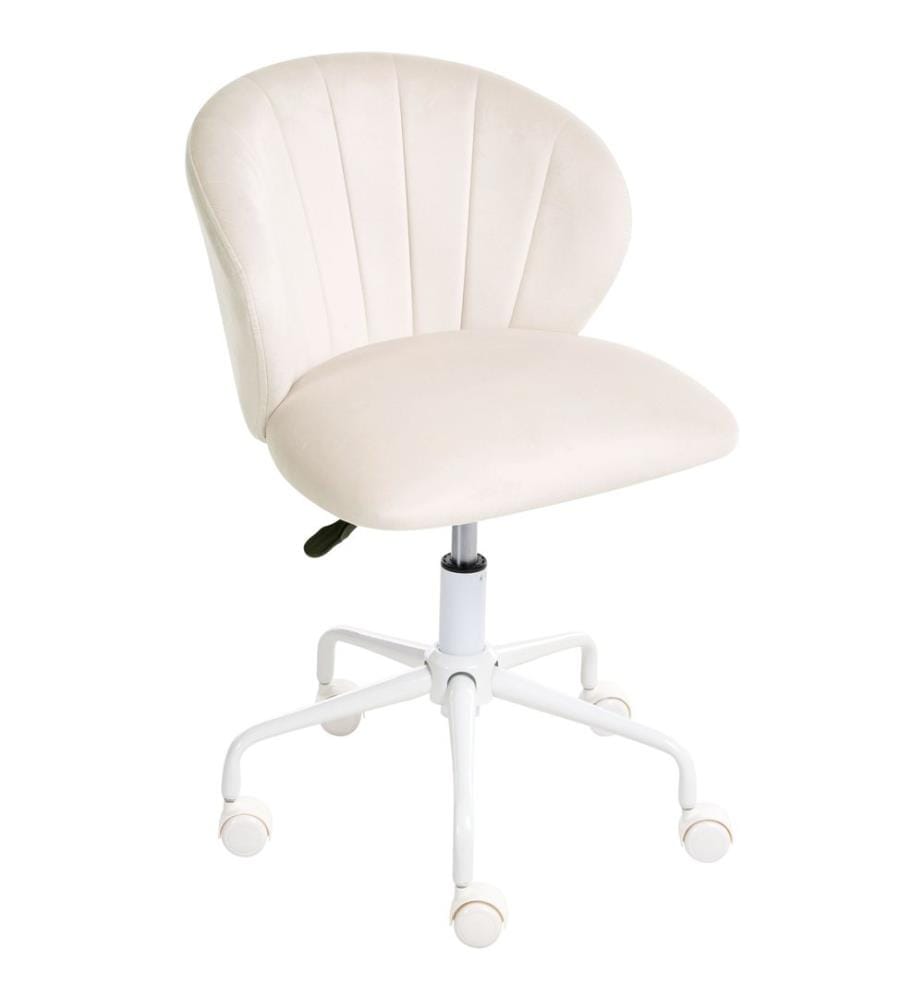 Chaise de bureau CHEERFUL Velours Blanc cassé