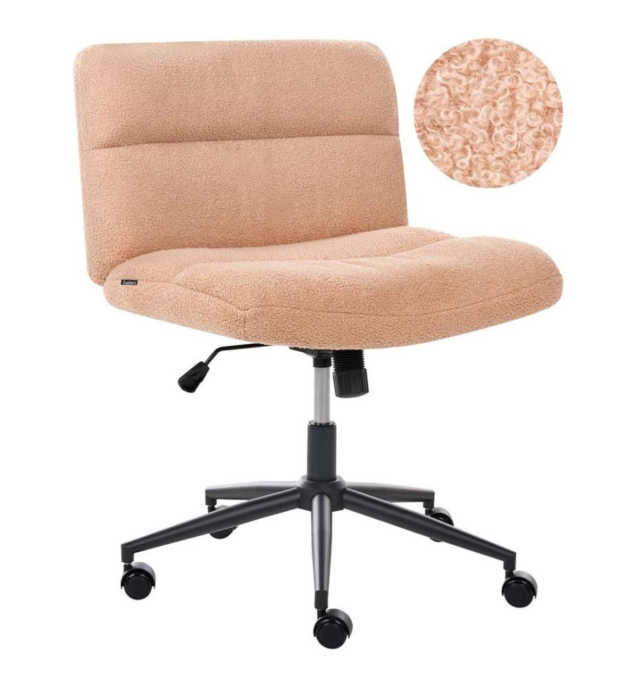 Chaise de bureau CATLIN Bouclé Rose pêche