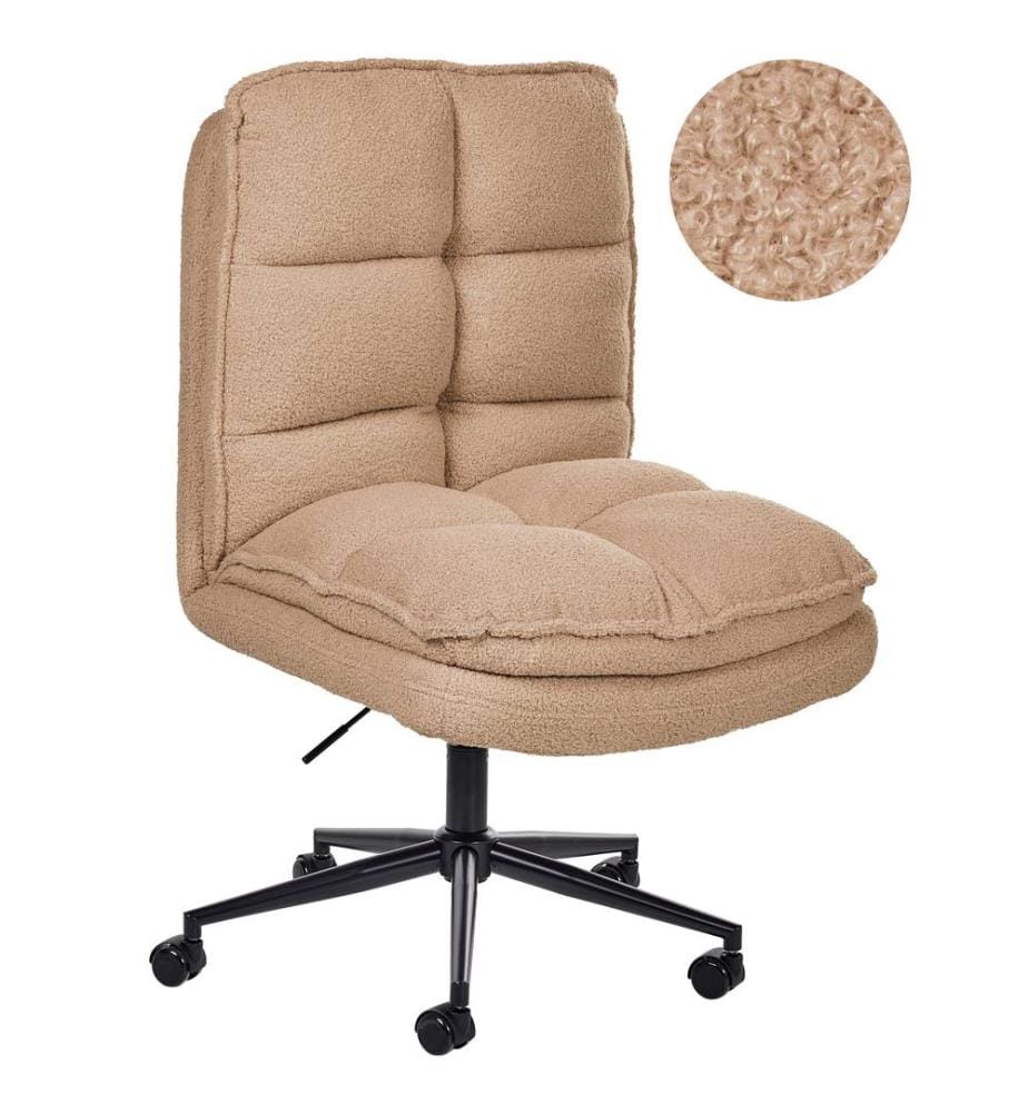 Chaise de bureau ADDISON Bouclé Beige sable