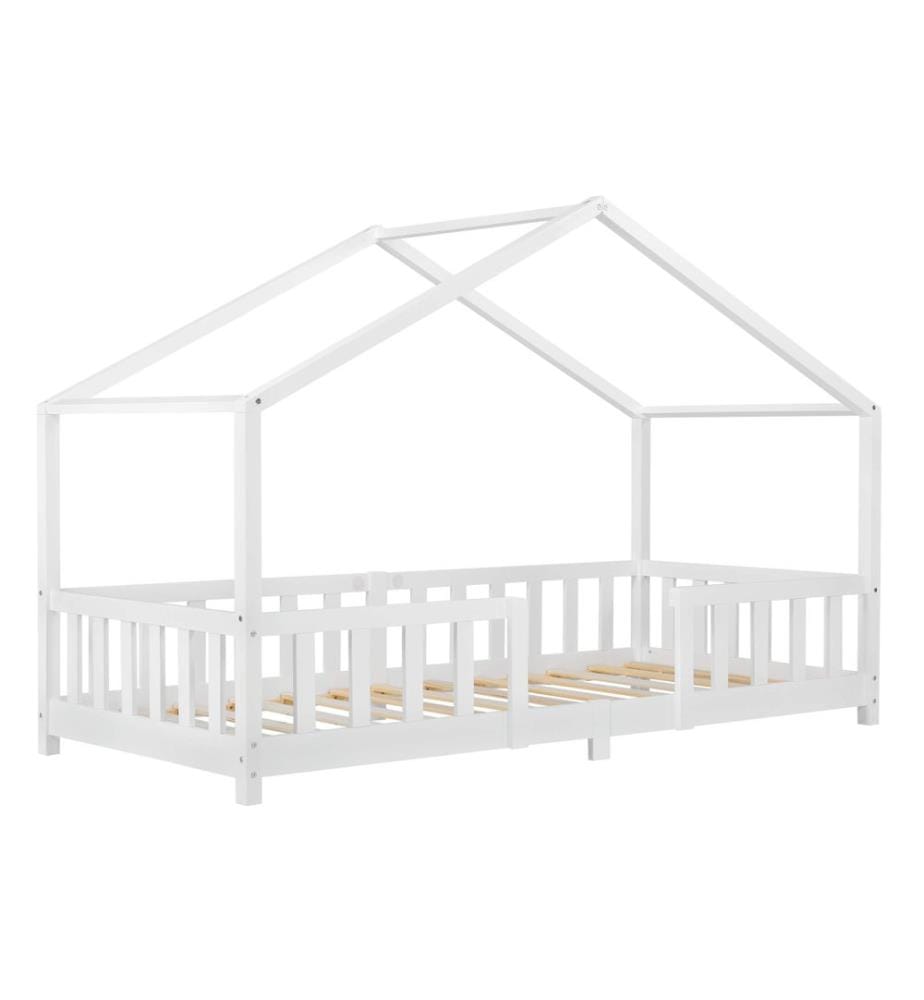 Lit d'enfant Treviolo 90x200 cm avec sommier à lattes treillis bois