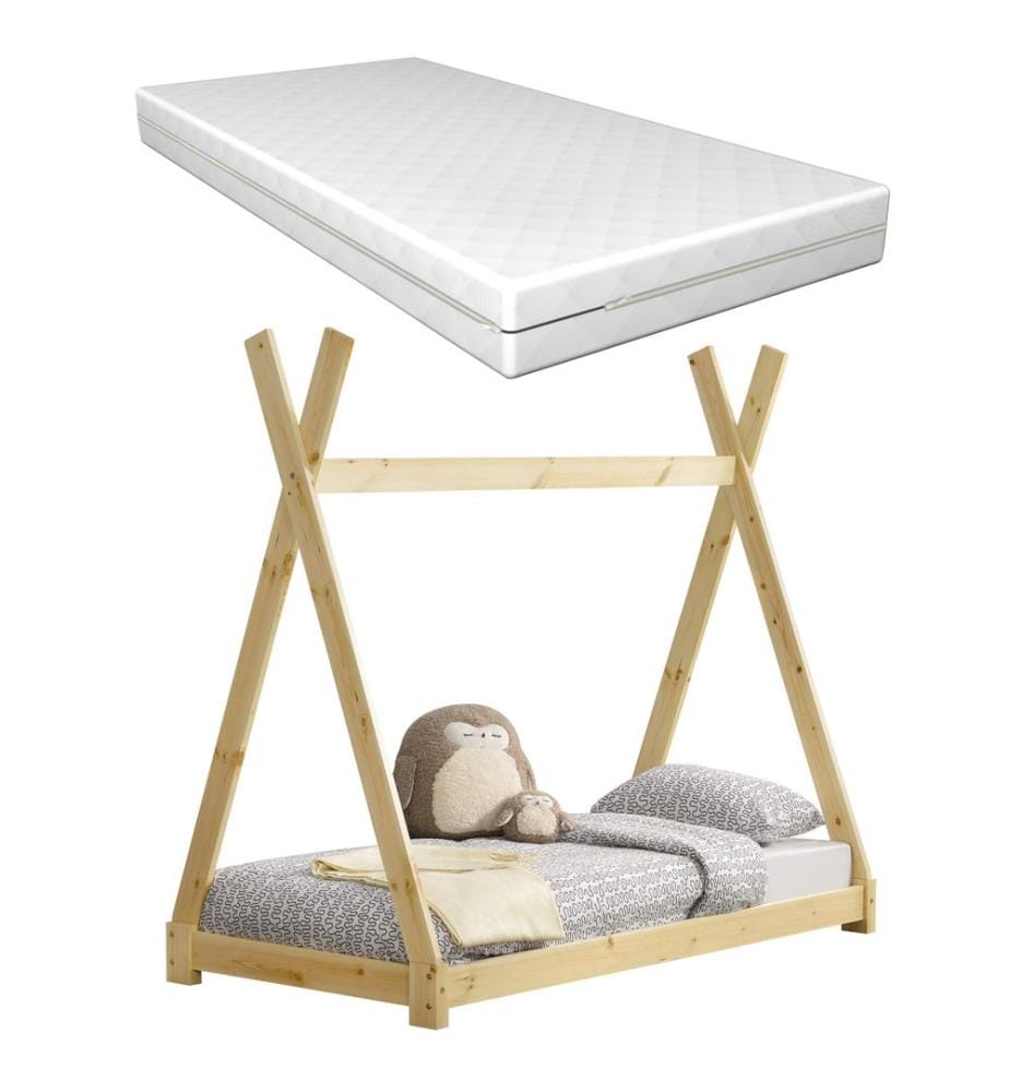 Lit d'enfant Onejda avec matelas 80x160 cm