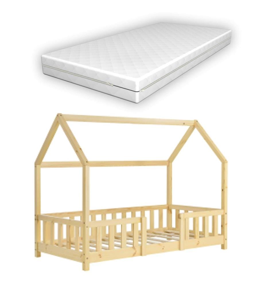 Lit d'enfant Sisimiut 80x160 cm avec matelas bois