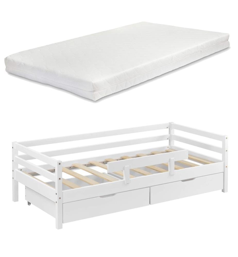 Lit d'enfant Reykholt 90x200 cm avec matelas antichute
