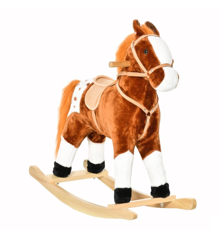 Cheval à bascule avec son « hennissement » marron 74 x 28 x 65 cm
