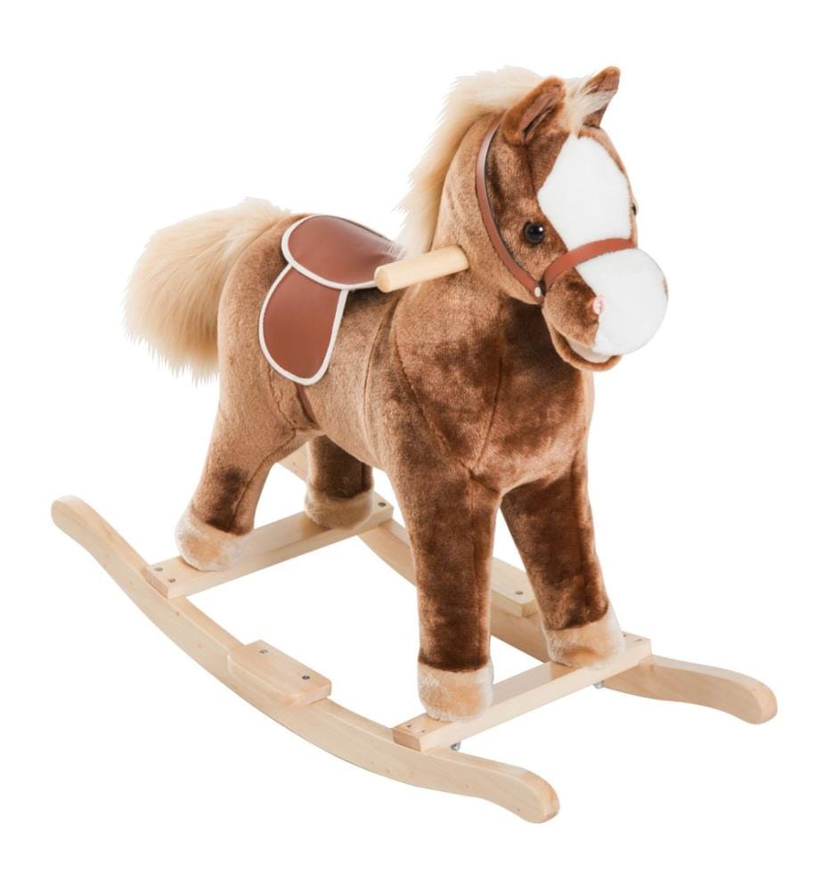 Cheval à bascule, animal à bascule, cheval en peluche, L 74 x l 33 x H 62 cm