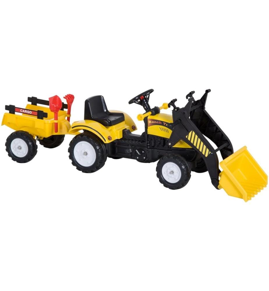 Tracteur pour enfants, voiture pour enfants avec chargeur frontal et remorque