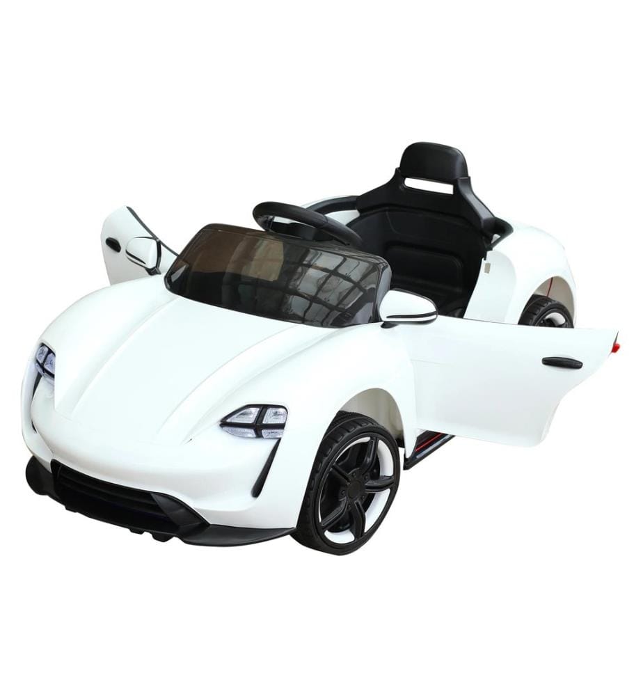 Voiture électrique pour enfants avec télécommande, blanche
