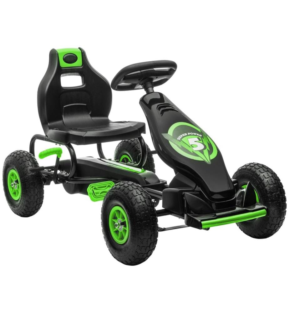 Kart à pneus en caoutchouc avec siège réglable, à partir de 5 ans, vert