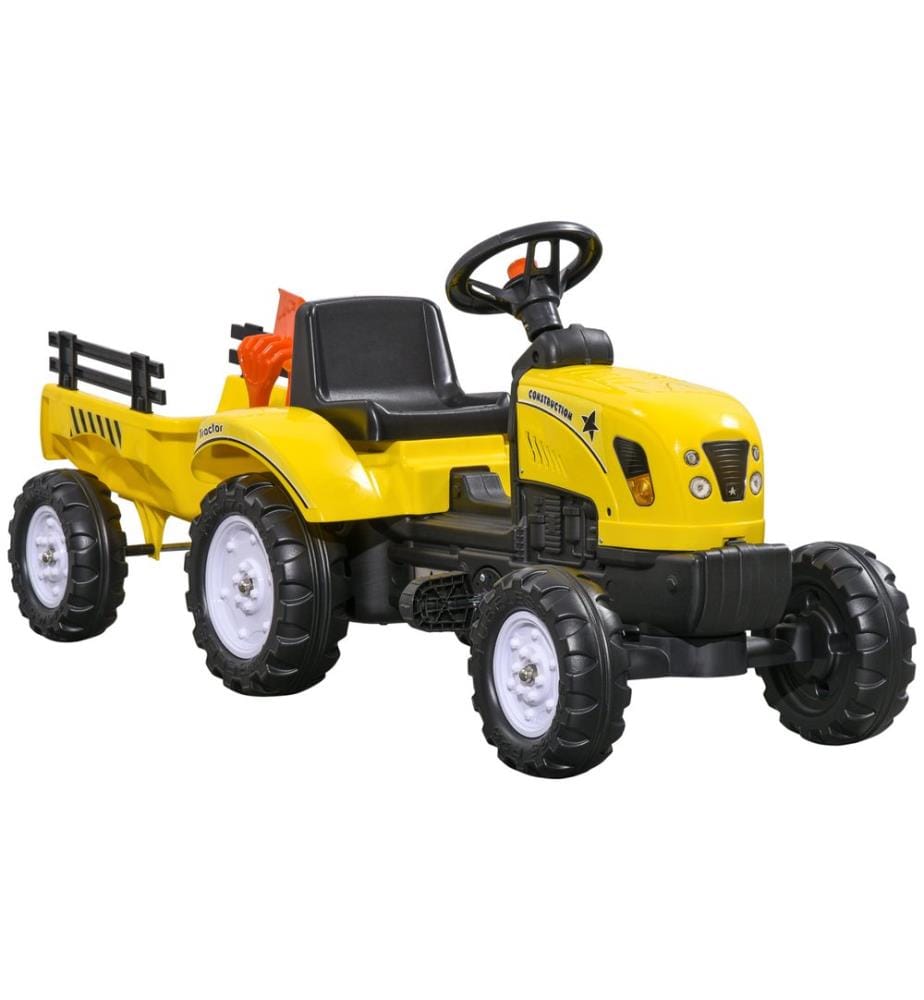 Tracteur pour enfants avec remorque, voiture pour enfants, véhicule à pédales