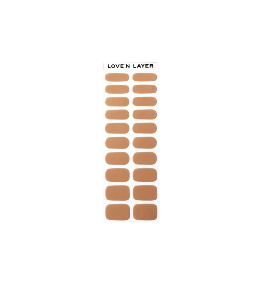 LoveNLayer Crème solide marron Feuilles de gel pour ongles Marron brillant