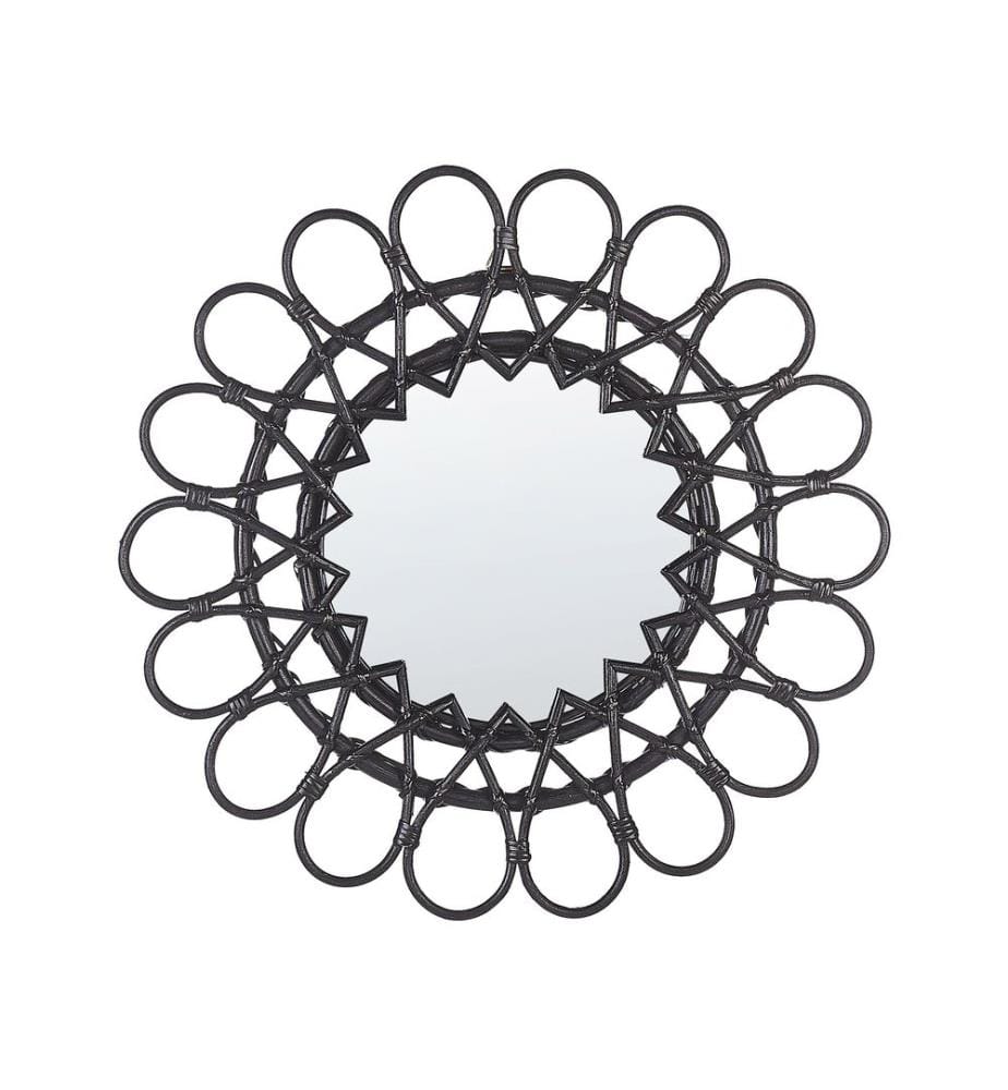 Miroir BABAI 60 cm 60 cm Rotin Noir