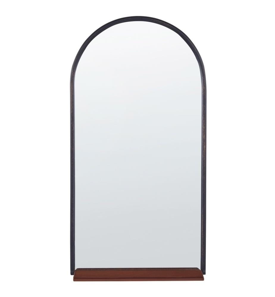 Miroir mural avec étagère DOMME 40 cm 67 cm Métal Noir