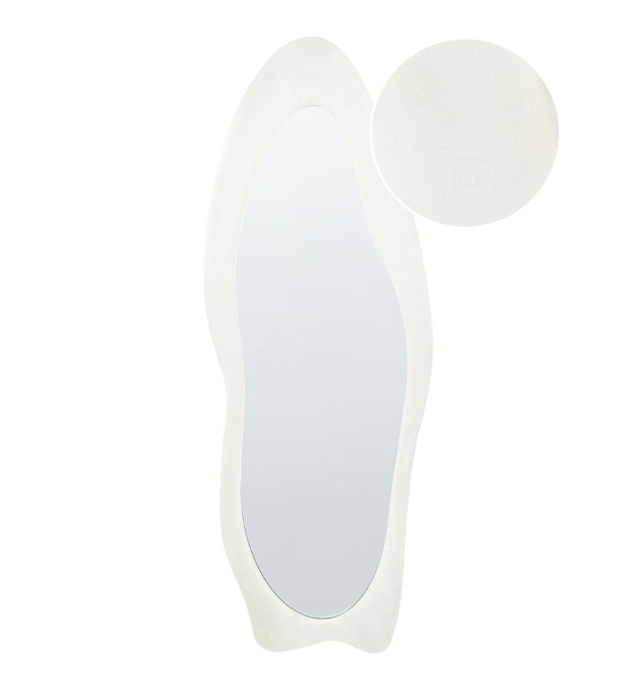 Miroir REIGNY 57 cm 160 cm Velours Blanc
