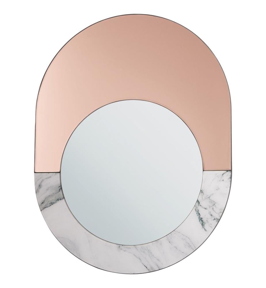 Miroir RETY 50 cm 65 cm Pierre Rose doré