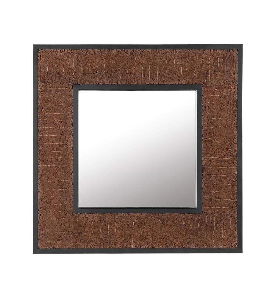 Miroir BOISE 60 cm 60 cm Teck Marron foncé