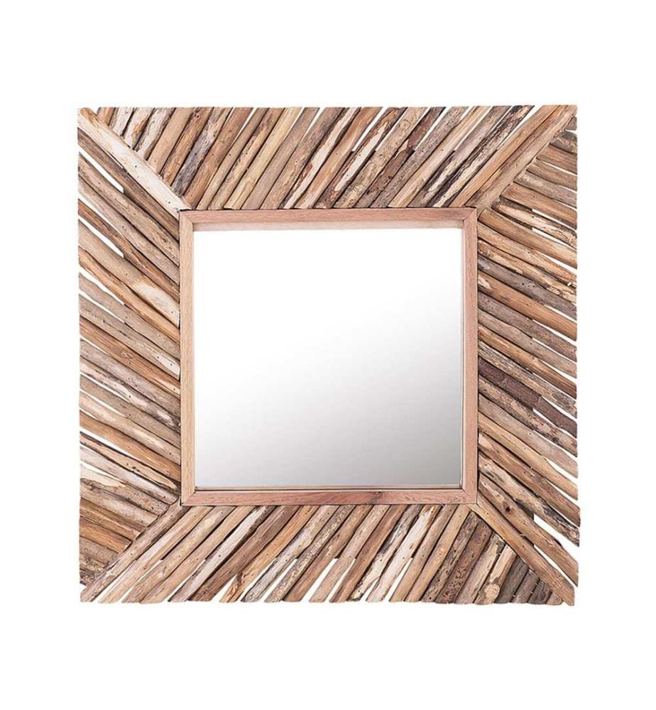 Miroir KANAB 60 cm 60 cm Teck Marron