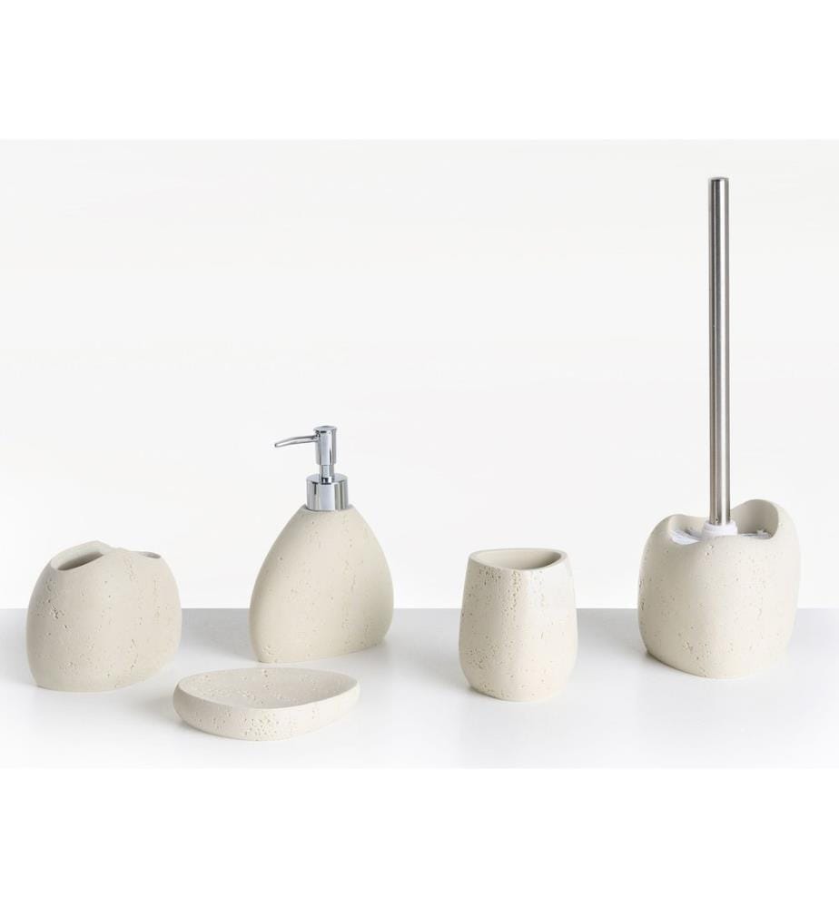 Set de 5 accessoires de salle de bain COATA Beige clair