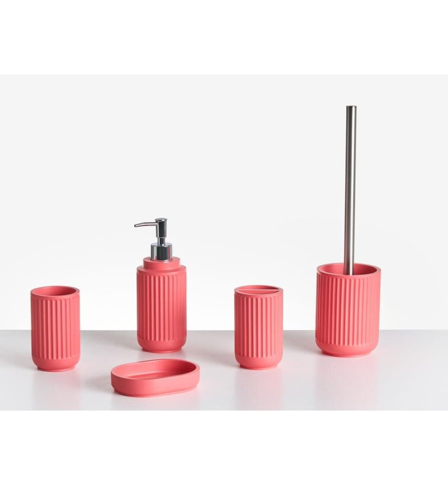 Set de 5 accessoires de salle de bain HUARMEY Rouge