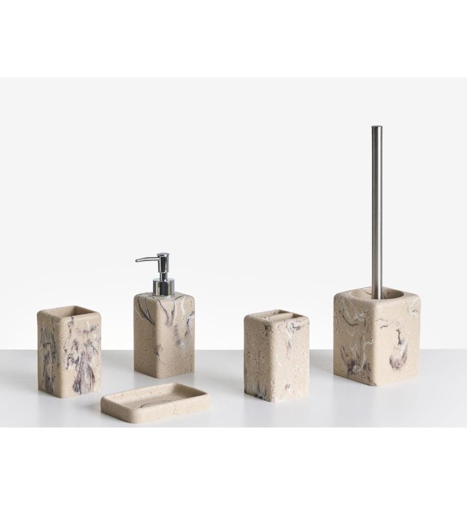 Set de 5 accessoires de salle de bain VILCANOTA Marbre beige