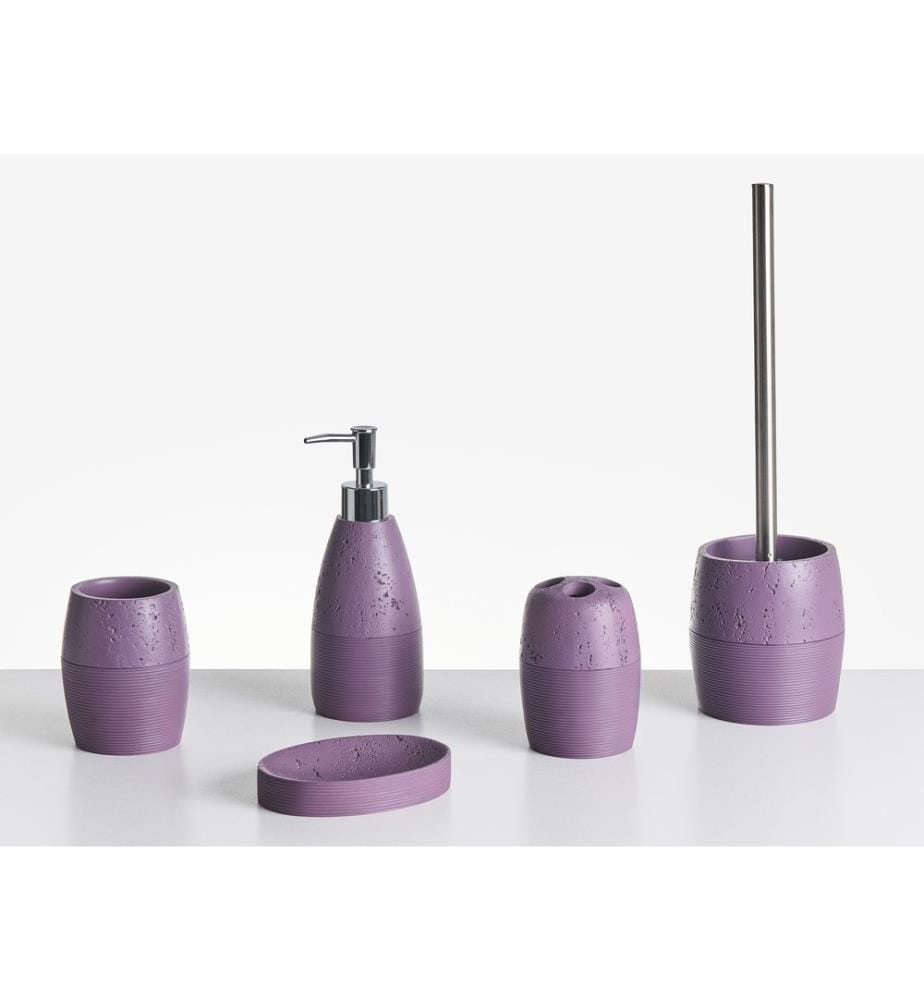 Set de 5 accessoires de salle de bain YARAPA Pourpre