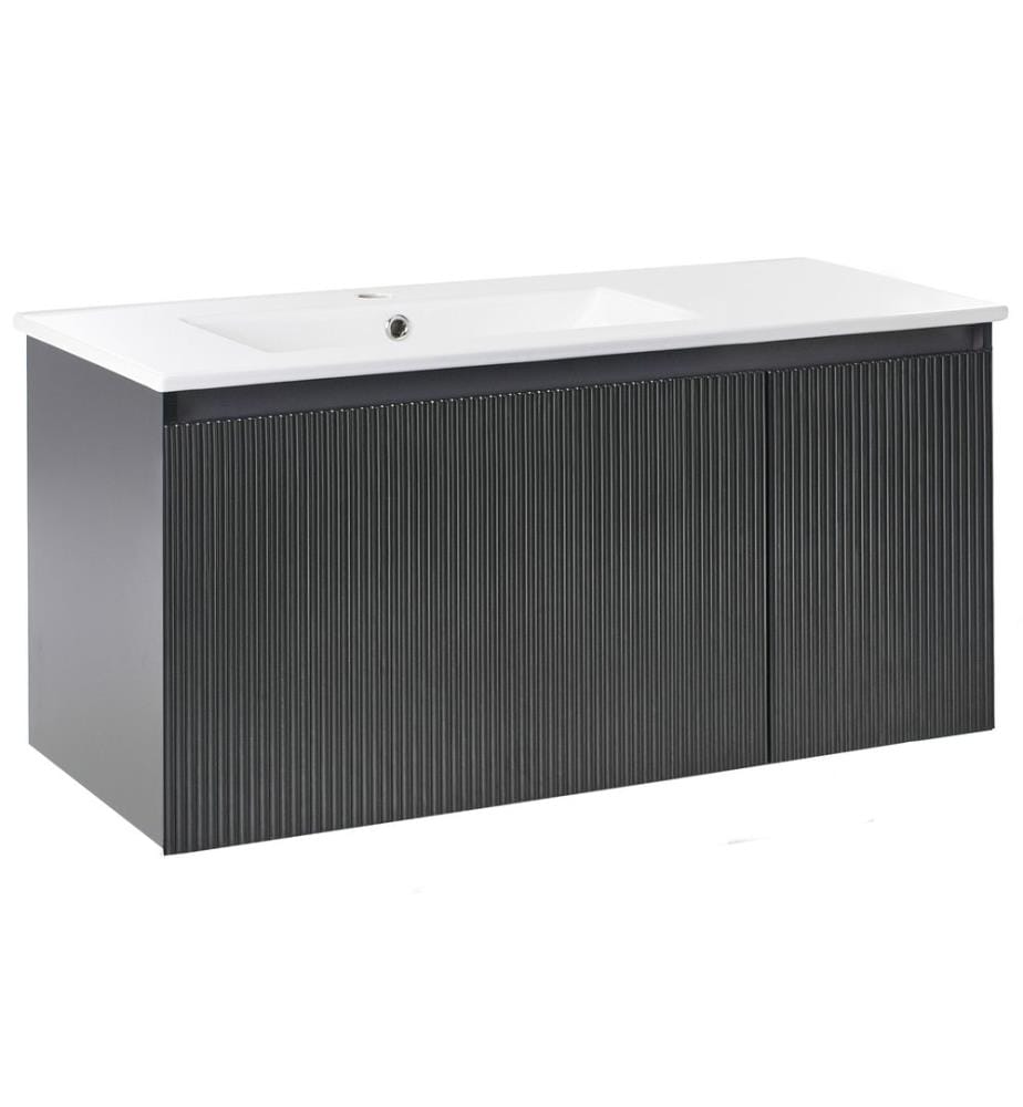 Meuble-lavabo mural avec vasque TIETE Noir