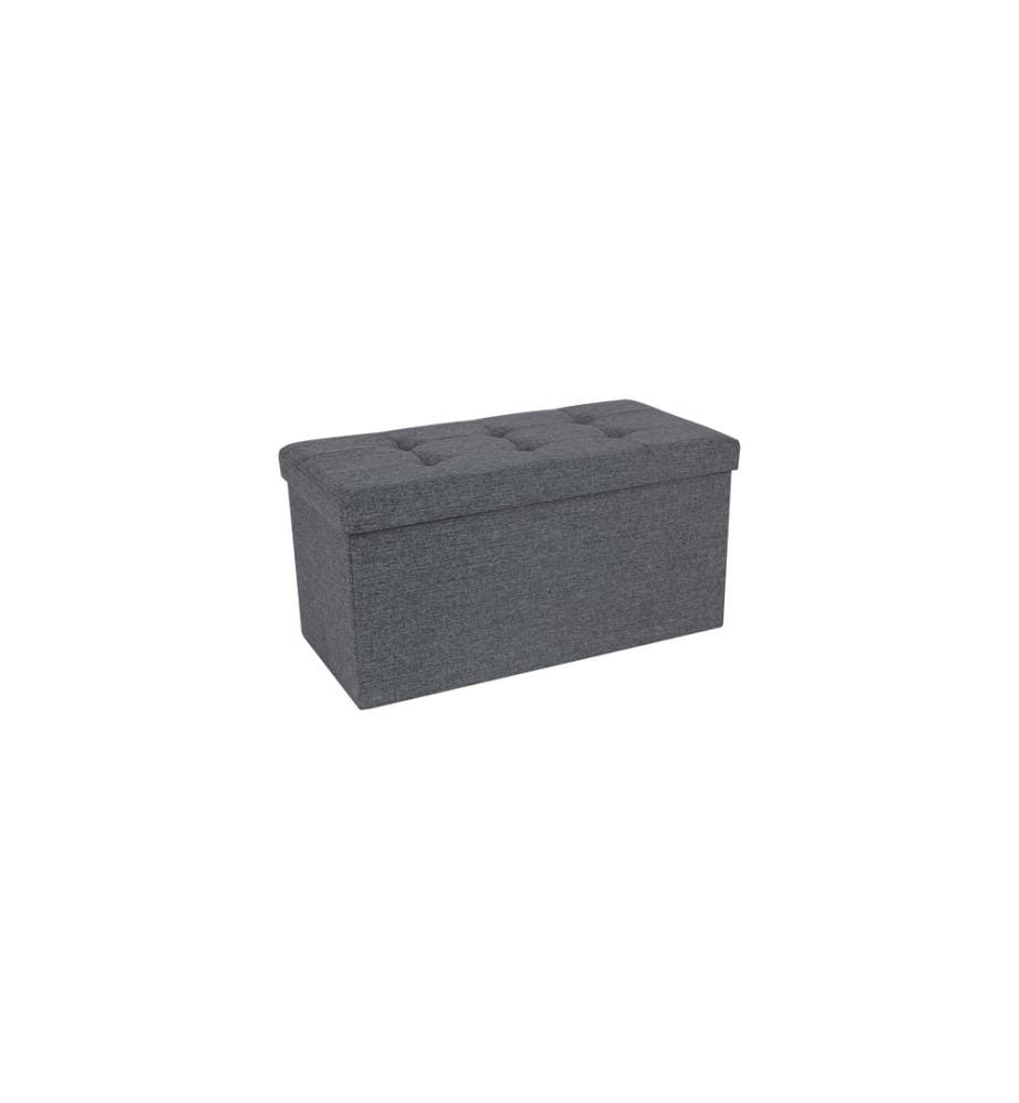 Songmics - Coffre-siège Ottomane avec espace de rangement 76 x 38 cm, Gris