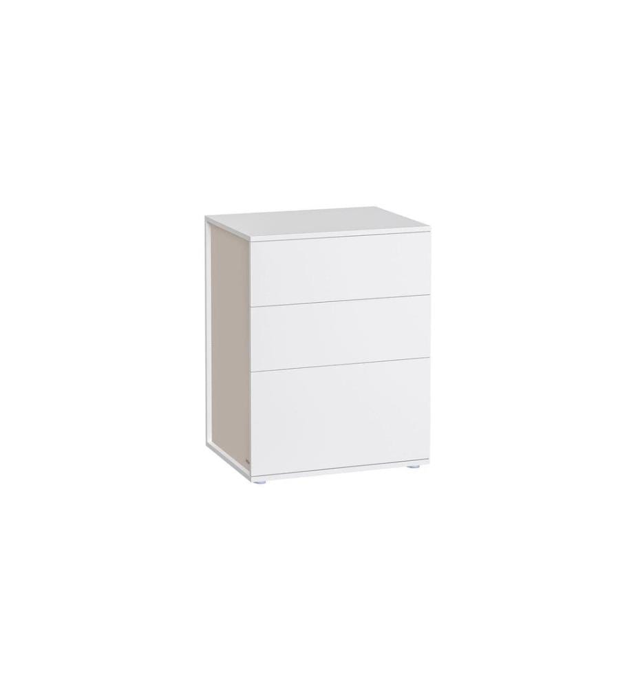 Songmics - Table de nuit avec 3 tiroirs 45 x 58.7 cm, Blanc
