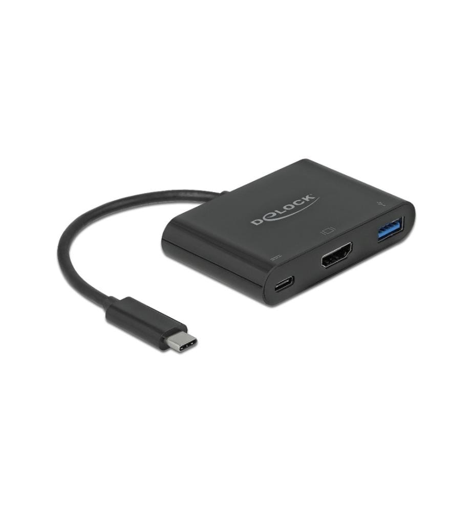 DELOCK - Multiadaptateur USB Type-C - HDMI, USB3.0-A, USB-C-PD noir