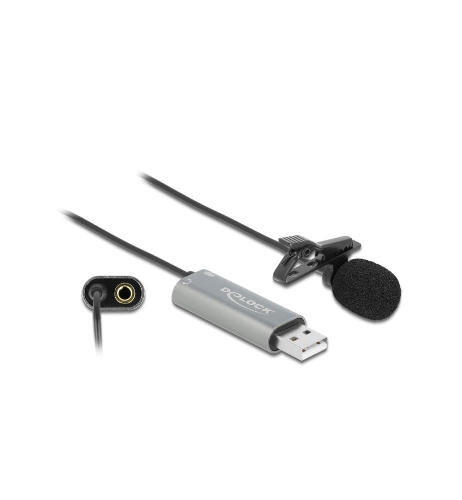 DELOCK - Microphone Tie/Lavier USB, omnidirectionnel 24Bit/192Khz