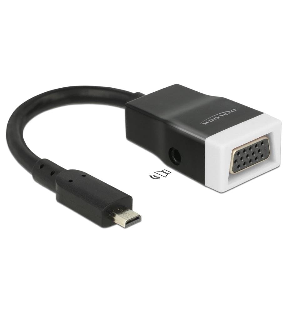 DELOCK - Câble adaptateur Micro-HDMI - VGA Noir