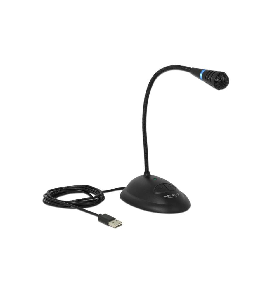 DELOCK - Microphone USB avec sourdine et bouton marche/arrêt
