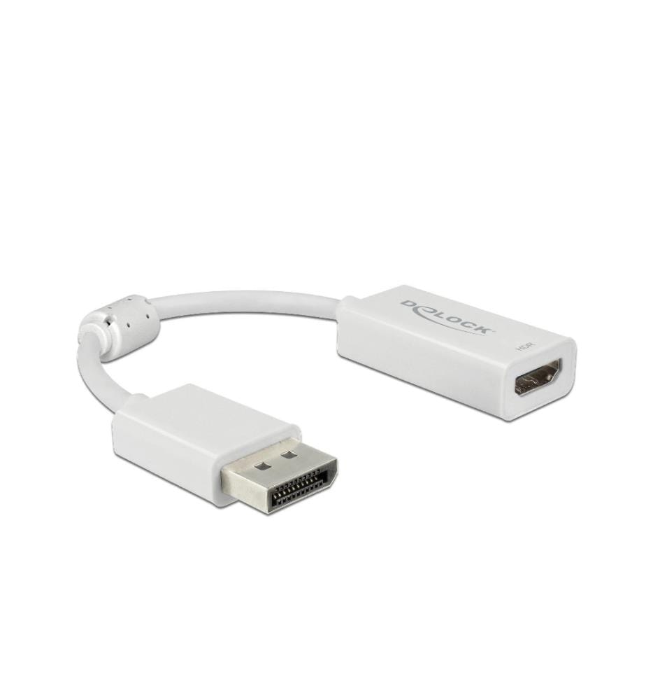 DELOCK - Adaptateur DisplayPort - HDMI passive, 4K, 60 Hz, HDR, blanc