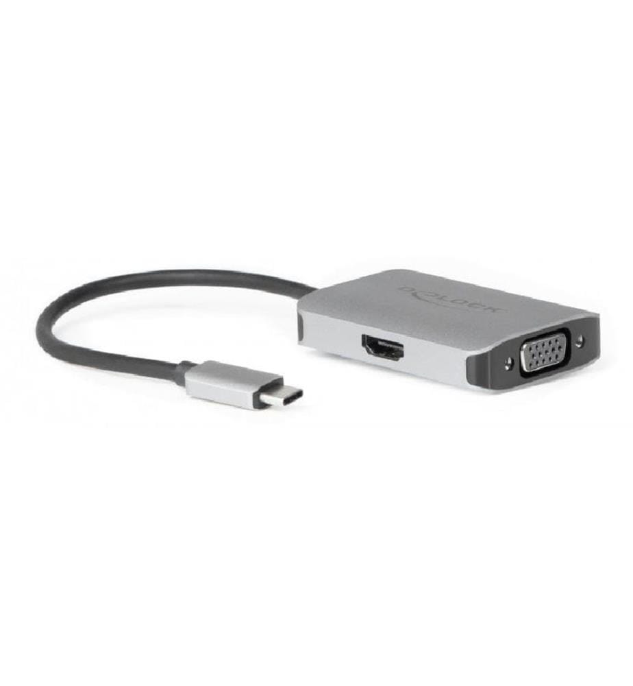 Delock Splitter de signal 2 ports USB Type-C à HDMI/VGA