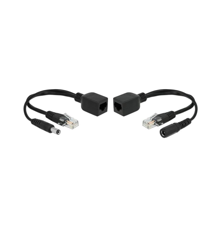 Delock Convertisseur PoE Set d'adaptateurs passifs RJ45, DC 5.5 x 2.5mm