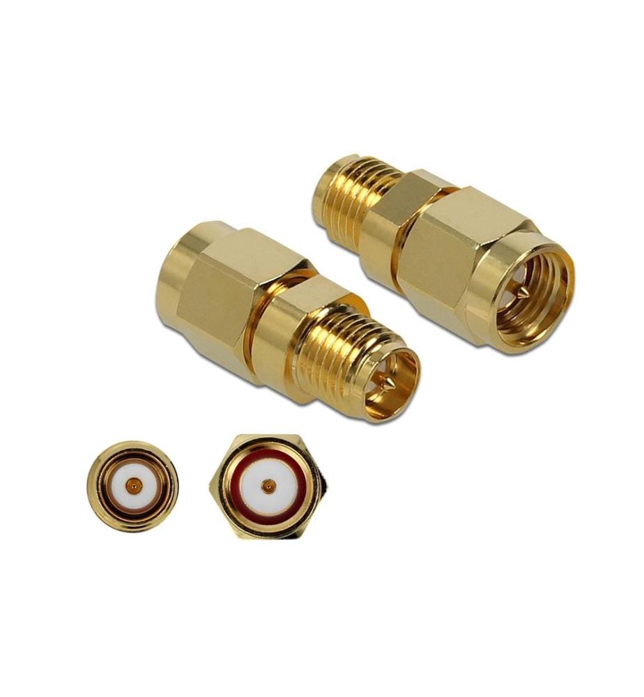 Delock Adaptateur RP-SMA Connecteur (m) - SMA Douille (f)