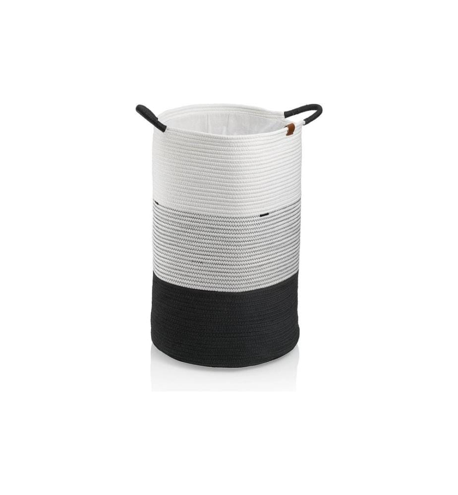 KELA - Corbeille à linge Hedda 71 l, Gris/Noir/Blanc