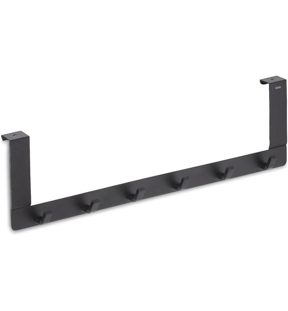 KELA - Accroche-porte Colgar 6 crochets, Noir