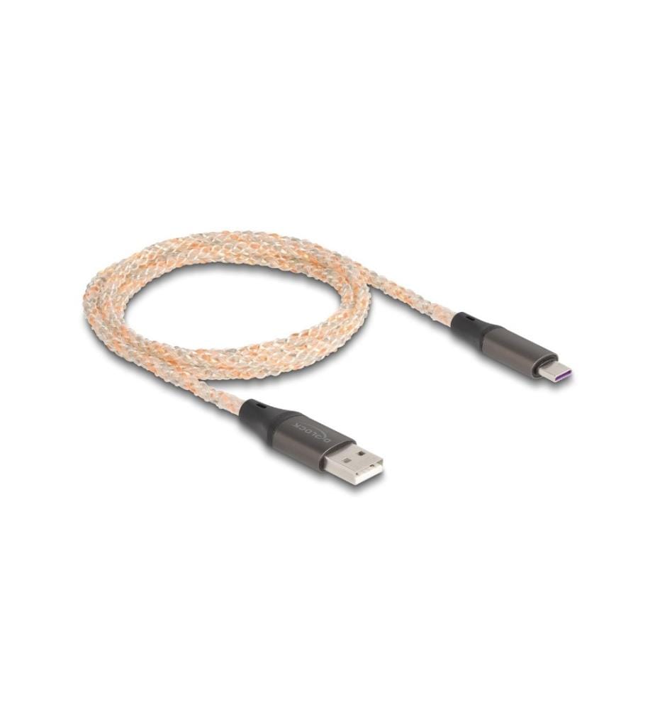 DELOCK - Câble USB 2.0 avec illumination RGB USB A - USB C 1 m