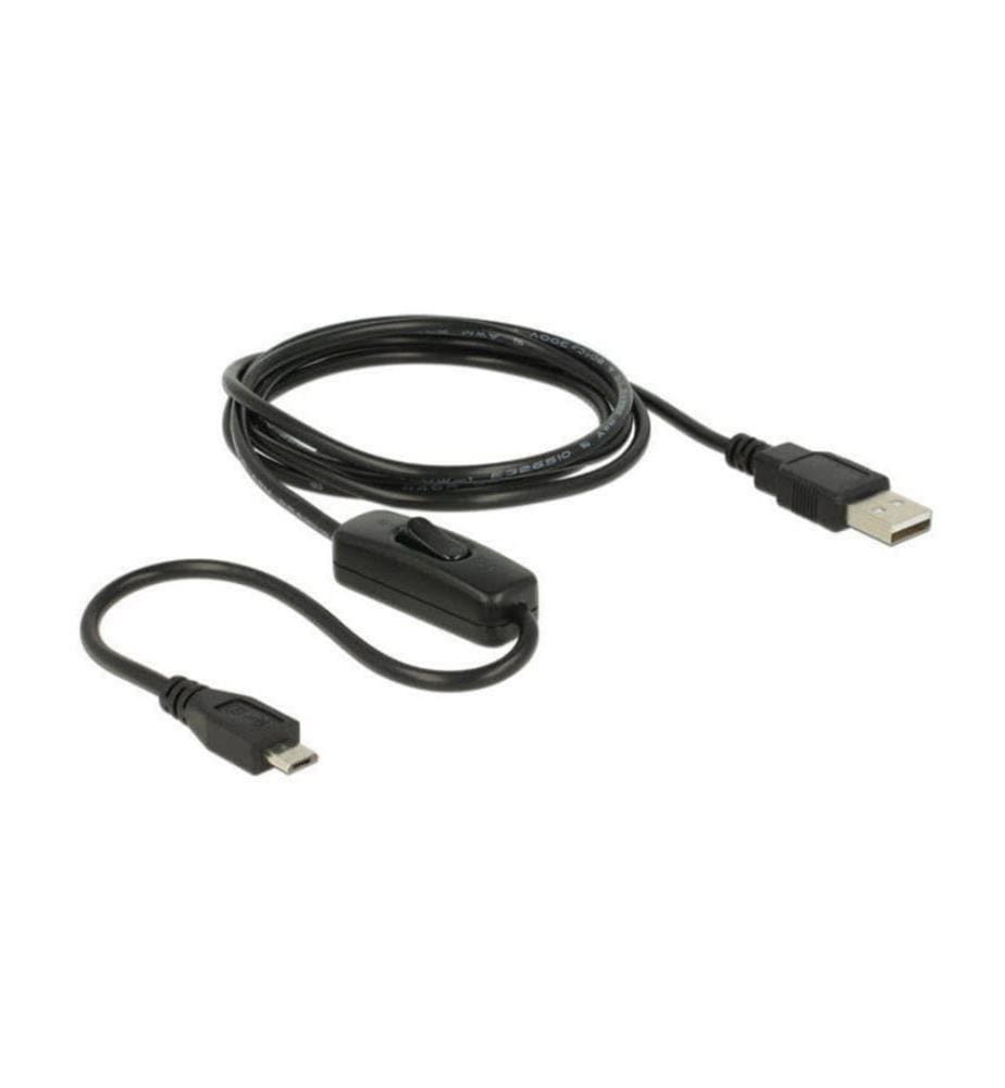 DELOCK - Câble électrique USB 2.0 avec interrupteur USB A - Micro-USB B 1.5 m