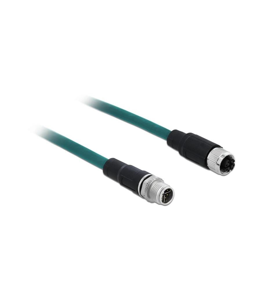 DELOCK - Câble patch M12-M12 Cat 6A, S/FTP, 1 m, Bleu, 8Pin-X codé