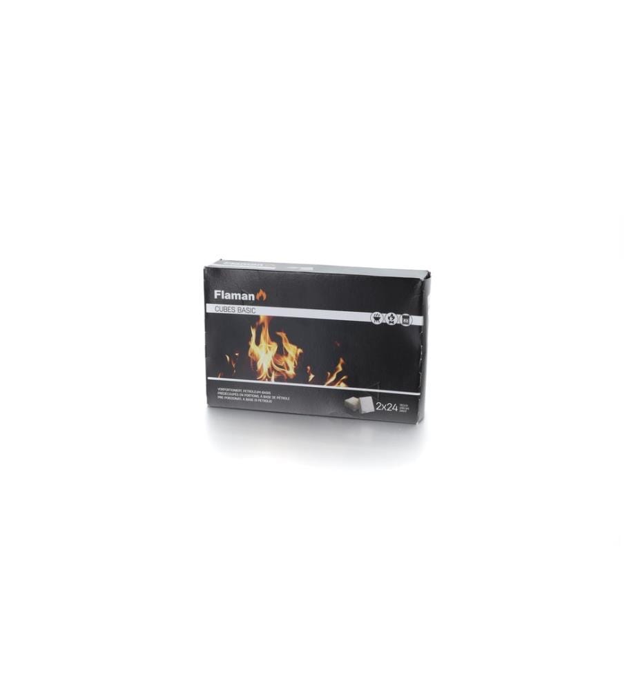 FLAMAN - Allume-feu pour barbecue Cubes Basic, 2 x 24 pièces