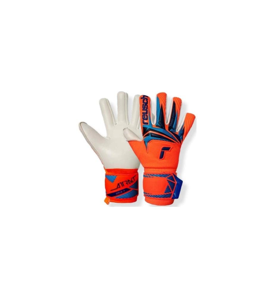 reusch - Attrakt Gold X NC Junior Taille: 6, Shocking Orange/Bleu
